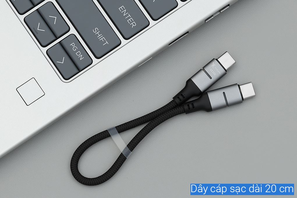 Cáp sạc nhanh Type-C - Type-C 60W 0.2m Xmobile CS300 Màu Đen