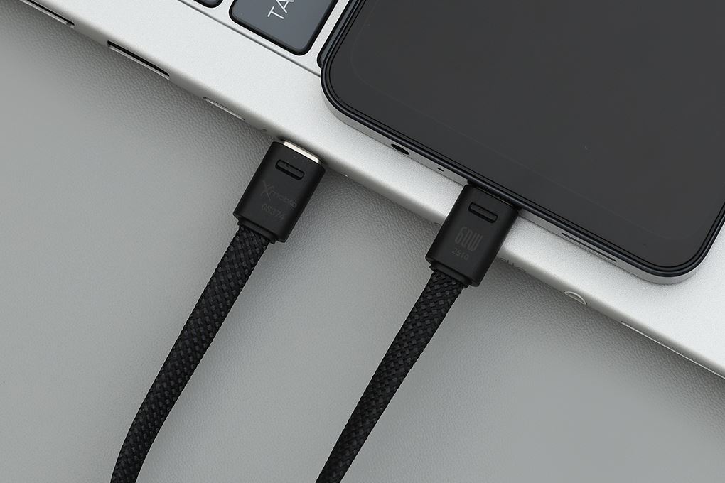 Cáp sạc nhanh Type-C - Type-C 60W 0.2m Xmobile CS374 Màu Đen