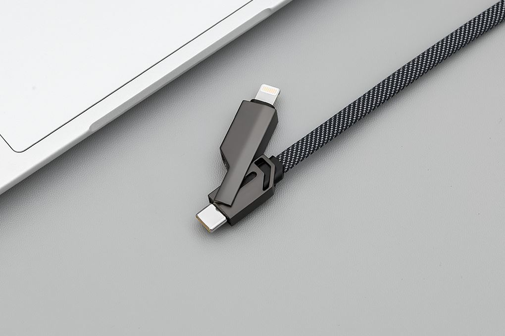 Cáp sạc nhanh đa năng 4 in 1 Lightning Type C 60W 1m Xmobile CS250 Màu Đen