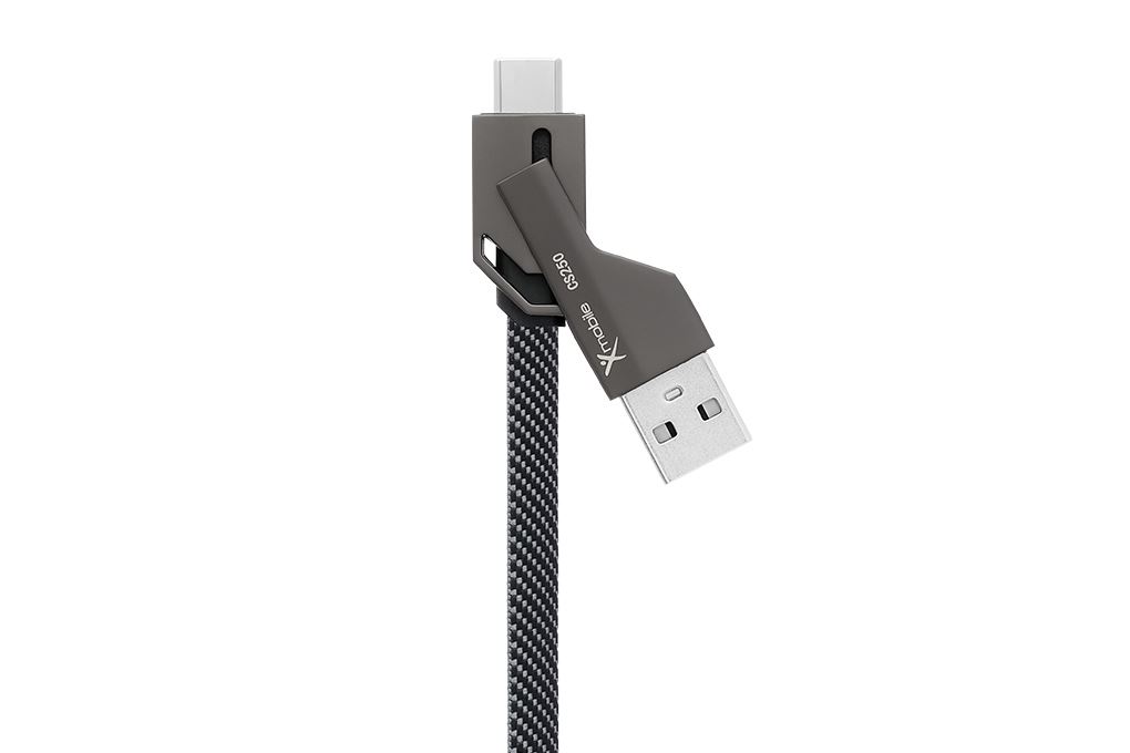 Cáp sạc nhanh đa năng 4 in 1 Lightning Type C 60W 1m Xmobile CS250 Màu Đen