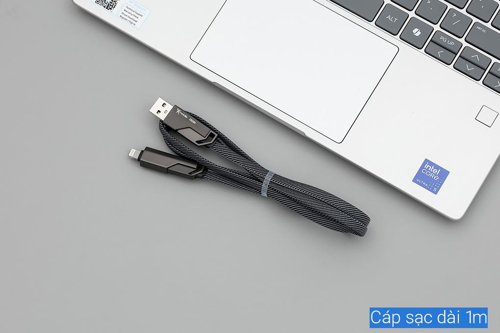 Cáp sạc nhanh đa năng 4 in 1 Lightning Type C 60W 1m Xmobile CS250 Màu Đen