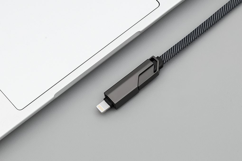Cáp sạc nhanh đa năng 4 in 1 Lightning Type C 60W 1m Xmobile CS250 Màu Đen