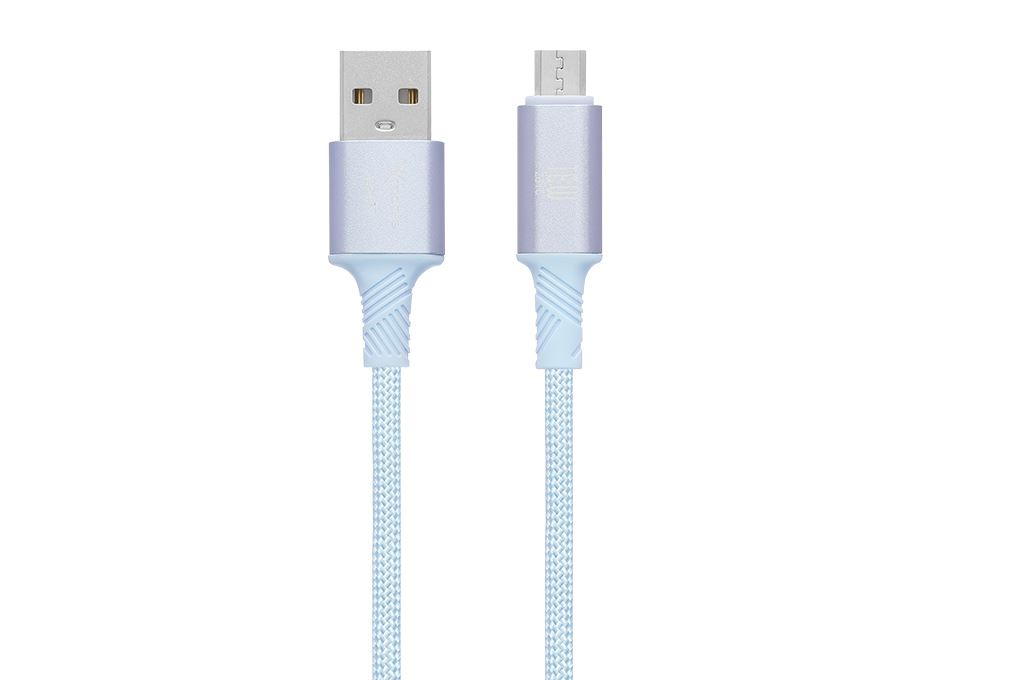 Cáp sạc USB-A - Micro USB 12W 1m Xmobile CS187 Màu Xanh da trời nhạt