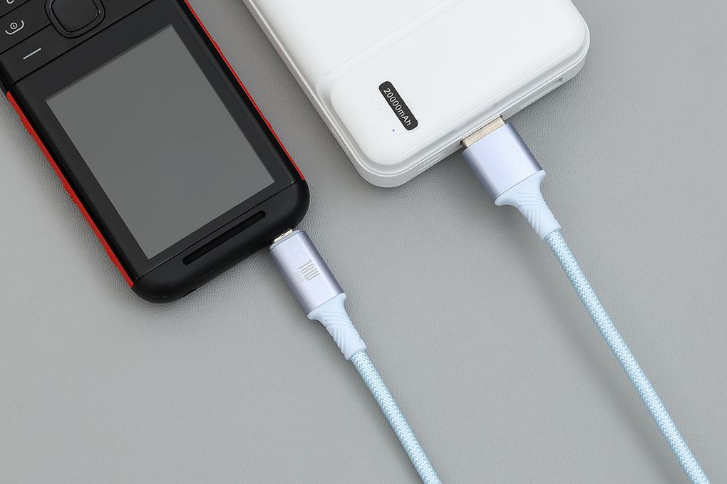 Cáp sạc USB-A - Micro USB 12W 1m Xmobile CS187 Màu Xanh da trời nhạt