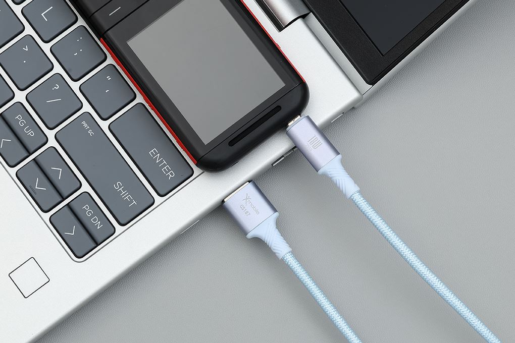 Cáp sạc USB-A - Micro USB 12W 1m Xmobile CS187 Màu Xanh da trời nhạt