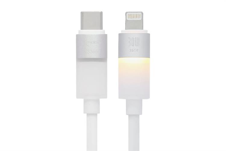 Cáp sạc nhanh Type-C - Lightning 30W 1m Xmobile LED CS366 Màu Trắng