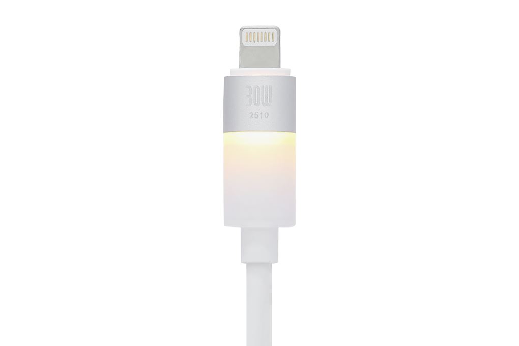 Cáp sạc nhanh Type-C - Lightning 30W 1m Xmobile LED CS366 Màu Trắng