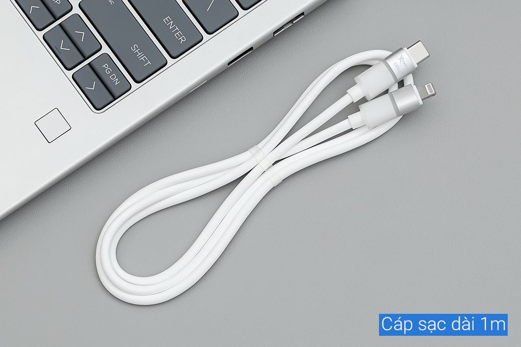 Cáp sạc nhanh Type-C - Lightning 30W 1m Xmobile LED CS366 Màu Trắng