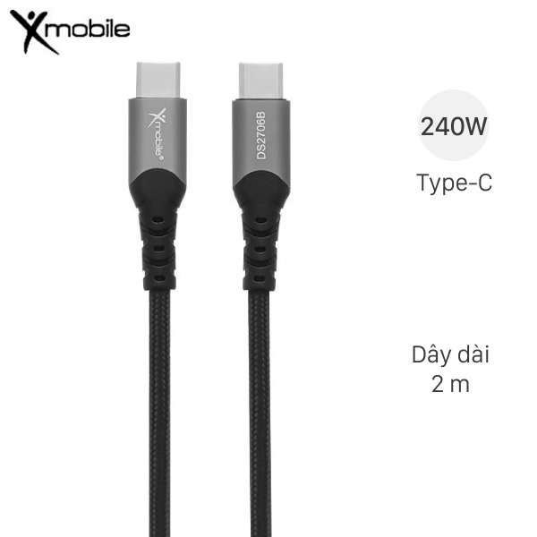 Cáp sạc nhanh và truyền dữ liệu 2m Xmobile DS2706B