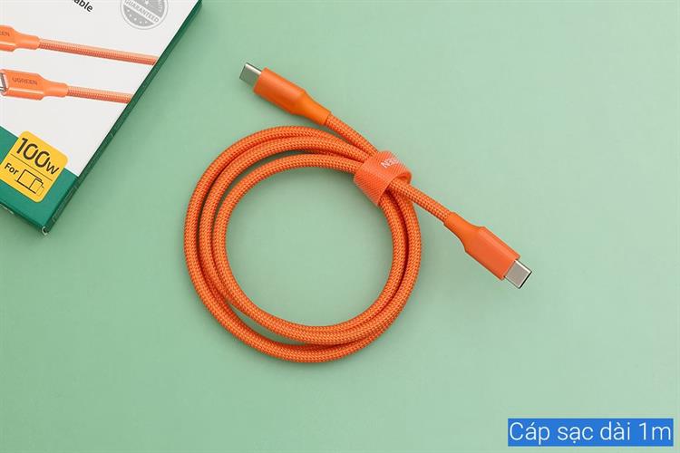 Cáp sạc nhanh và truyền dữ liệu Type-C - Type-C 100W 1m Ugreen L502 Màu Cam
