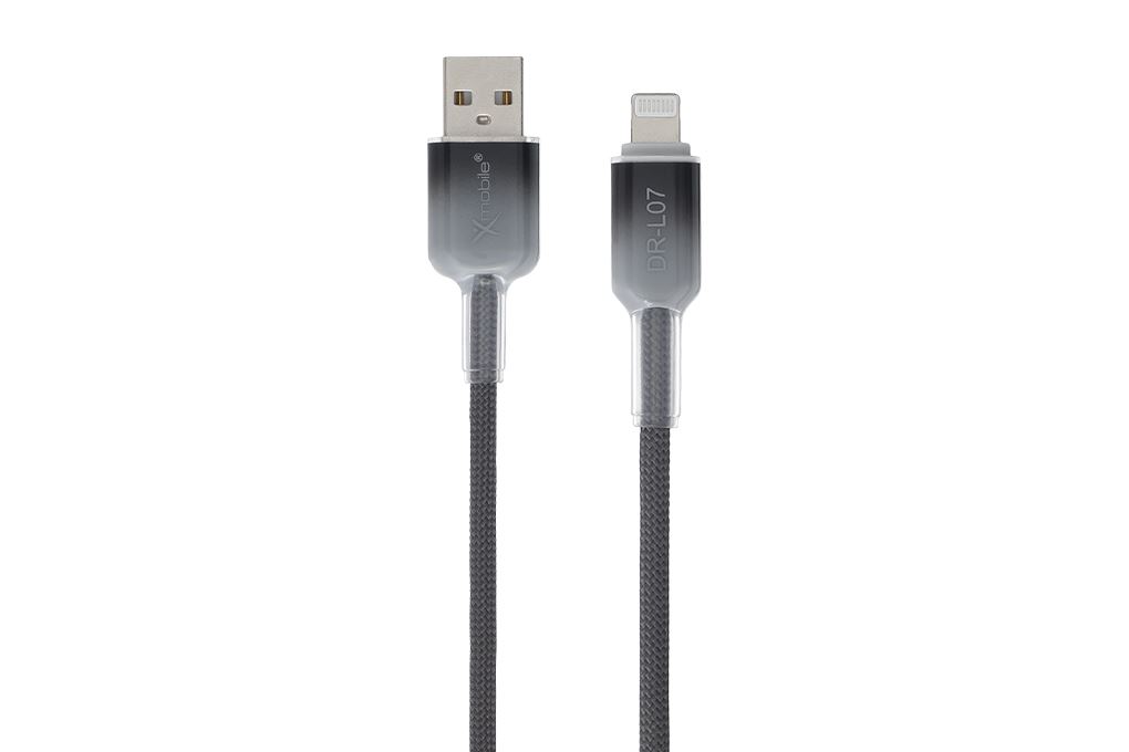 Cáp sạc USB-A - Lightning 12W 1m Xmobile DR-L07 Màu Xám đậm