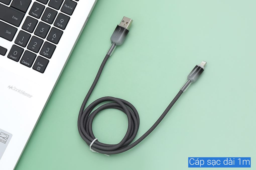 Cáp sạc USB-A - Lightning 12W 1m Xmobile DR-L07 Màu Xám đậm