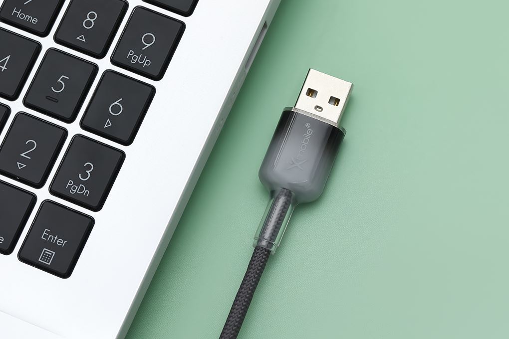 Cáp sạc USB-A - Lightning 12W 1m Xmobile DR-L07 Màu Xám đậm