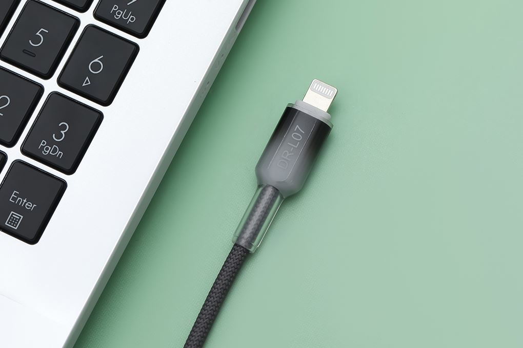 Cáp sạc USB-A - Lightning 12W 1m Xmobile DR-L07 Màu Xám đậm