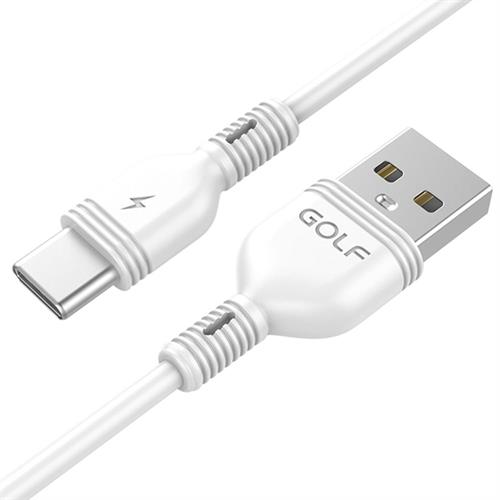 Cáp sạc nhanh và truyền dữ liệu USB-A - Type-C 18W 1m Golf GC-75T - Trắng Màu Trắng
