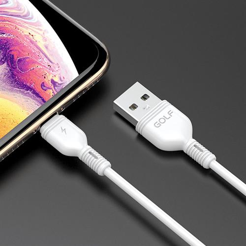 Cáp sạc nhanh và truyền dữ liệu USB-A - Type-C 18W 1m Golf GC-75T - Trắng Màu Trắng