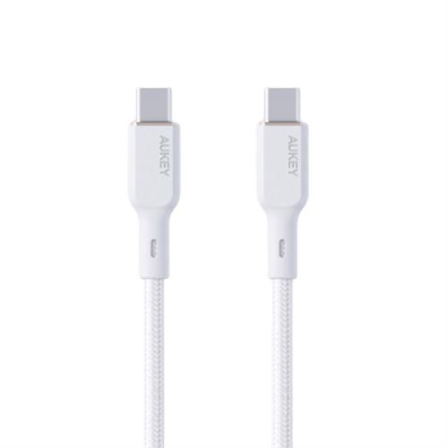 Cáp sạc nhanh và truyền dữ liệu Type-C - Type-C 100W 1m Aukey CB-KCC101 - Trắng Màu Trắng