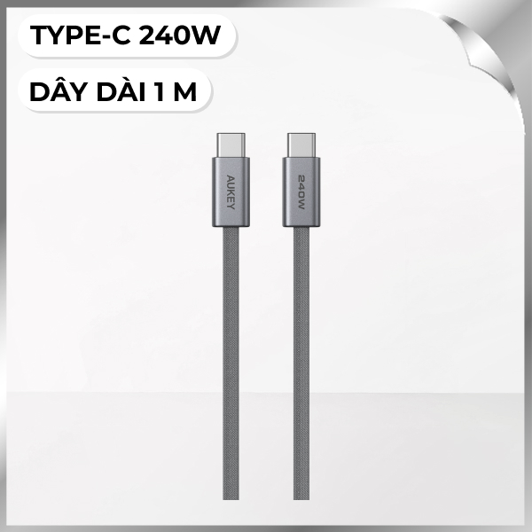 Cáp sạc nhanh và truyền dữ liệu 1m Aukey CB-DCC241 - Xám