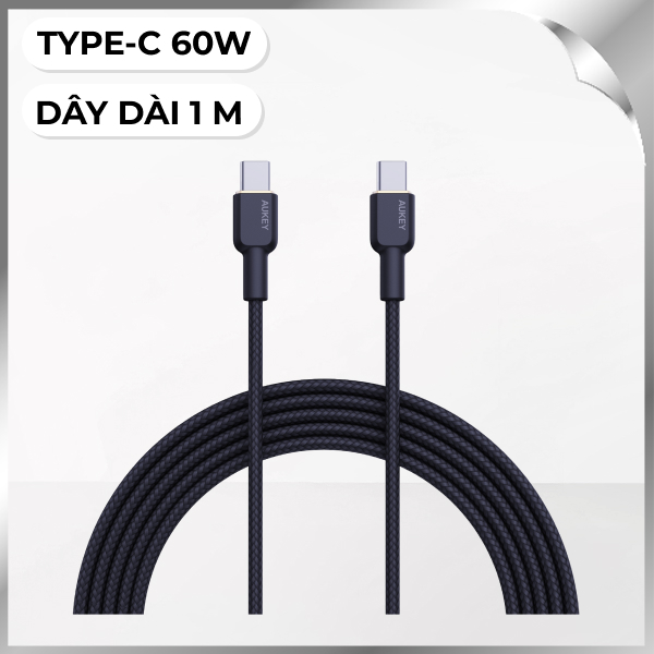 Cáp sạc nhanh và truyền dữ liệu 1m Aukey CB-NCC1 - Đen