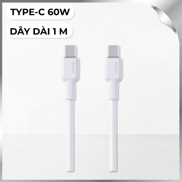 Cáp sạc nhanh và truyền dữ liệu 1m Aukey CB-NCC1 - Trắng