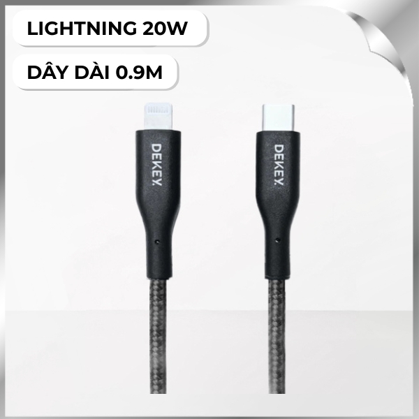 Cáp sạc nhanh và truyền dữ liệu 0.9m Dekey Power Pioneer C2566 - Đen