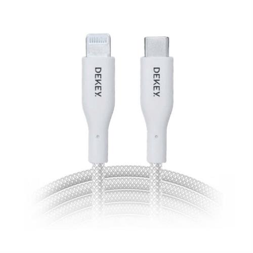 Cáp sạc nhanh và truyền dữ liệu Type C - Lightning 20W 0.9m Dekey Power Pioneer C2566 - Trắng Màu Trắng