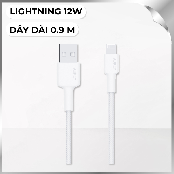 Cáp sạc và truyền dữ liệu 0.9m Aukey CB-BAL7 - Trắng