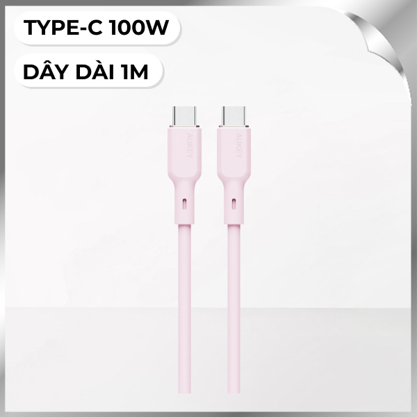 Cáp sạc nhanh và truyền dữ liệu 1m Aukey CB-SCC101 - Hồng