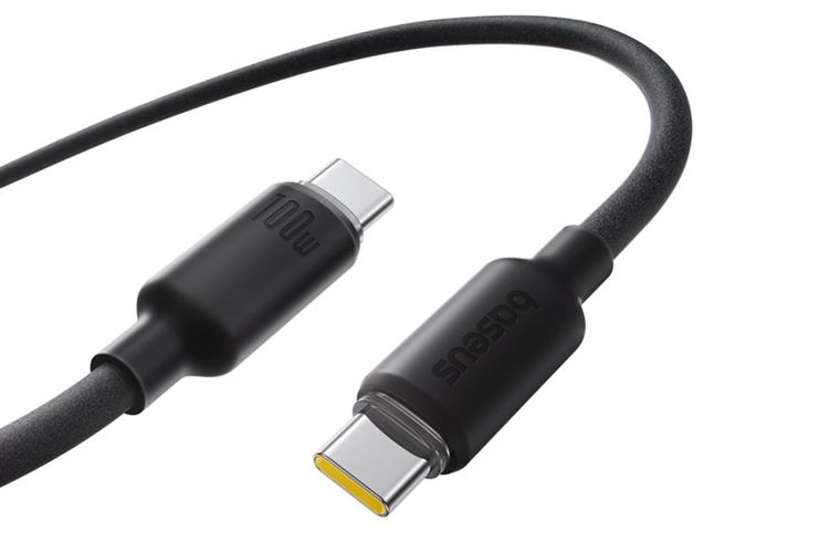 Cáp sạc nhanh Type-C - Type-C 100W 2m Baseus Foamed Silicon CB000174 Màu Đen