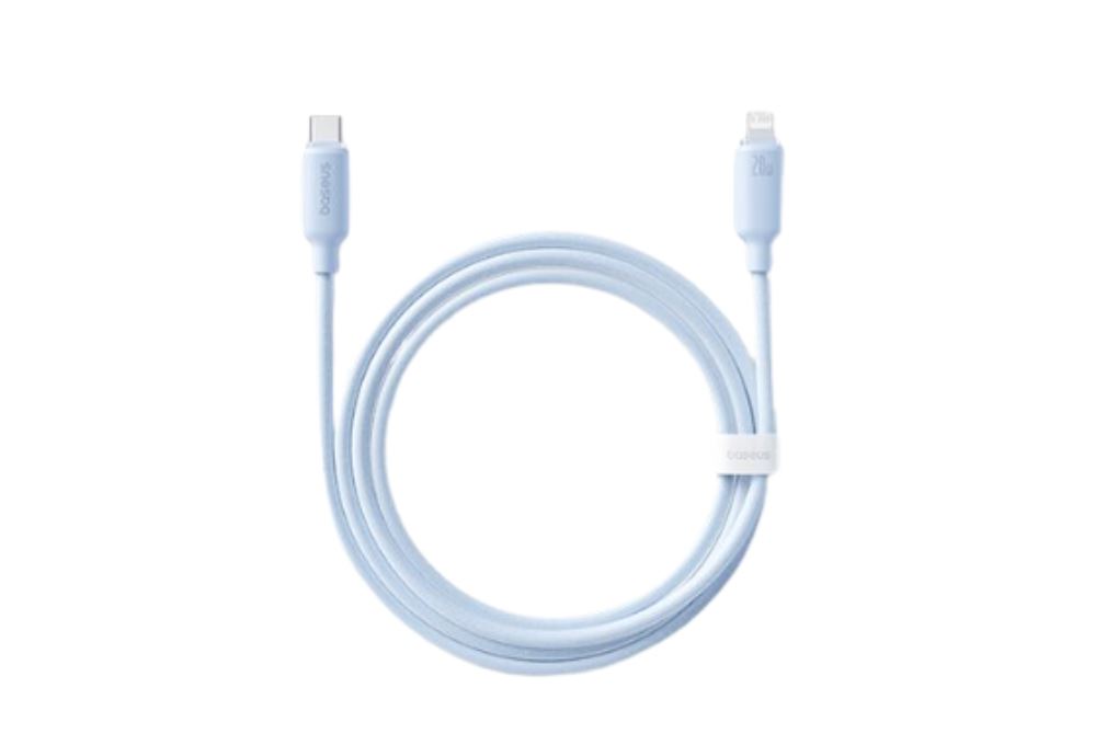 Cáp sạc nhanh Type-C - Lightning 20W 1m Baseus Foamed Silicon CB000175 Màu Xanh da trời nhạt