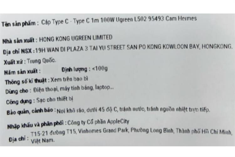 Cáp sạc nhanh Type-C - Type-C 100W 1m Ugreen L502 95493 Màu Cam