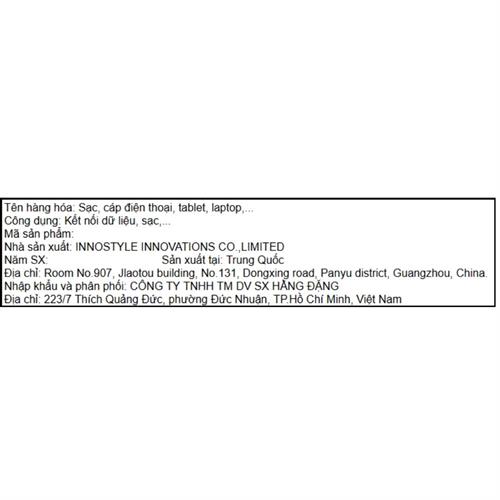 Cáp sạc nhanh và truyền dữ liệu Type-C - Type-C 100W 2m Innostyle ICC200ALSLV Màu Bạc