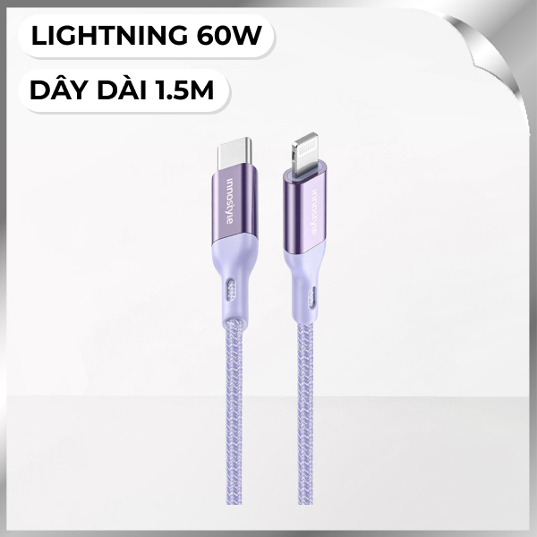 Cáp sạc nhanh và truyền dữ liệu Type-C - Lightning 60W 1.5m Innostyle ICL150ALLV