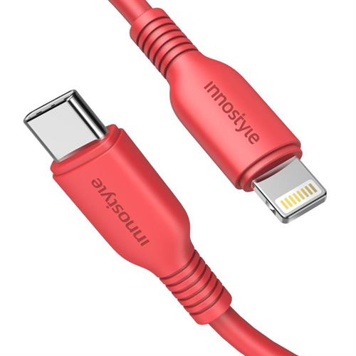 Cáp sạc nhanh và truyền dữ liệu Type-C - Lightning 60W 1.2m Innostyle J_ICL120_ tORN Màu Cam