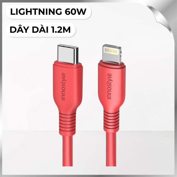 Cáp sạc nhanh và truyền dữ liệu Type-C - Lightning 60W 1.2m Innostyle J_ICL120_ tORN