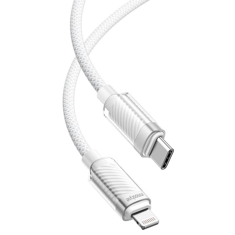 Cáp sạc nhanh và truyền dữ liệu Type-C - Lightning 27W 1.5m Innostyle SCL150WHT Màu Trắng