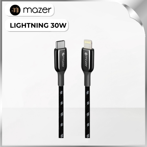 Cáp sạc nhanh và truyền dữ liệu 0.5m Mazer M-PL3Pro-C2L50-BK