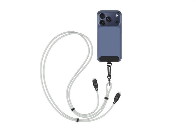 Cáp sạc nhanh đeo chéo Type C - Type C 1.5m Xmobile Lanyard DS1703 Màu Xám