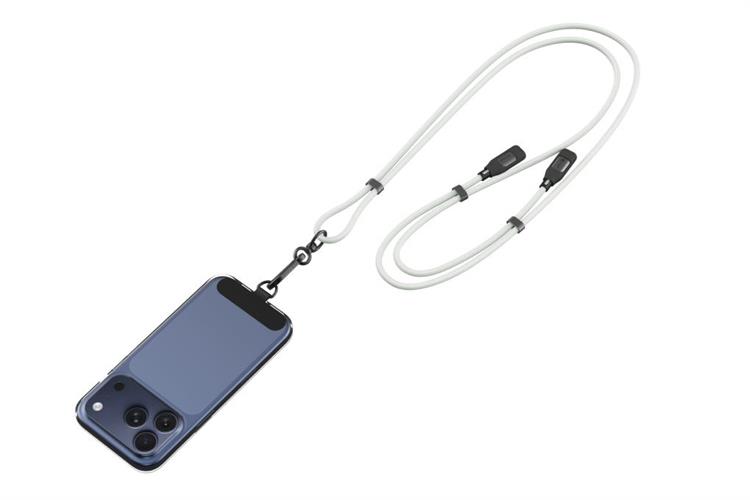 Cáp sạc nhanh đeo chéo Type C - Type C 1.5m Xmobile Lanyard DS1703 Màu Xám