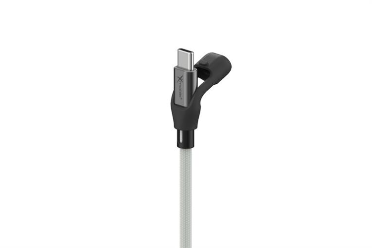 Cáp sạc nhanh đeo chéo Type C - Type C 1.5m Xmobile Lanyard DS1703 Màu Xám