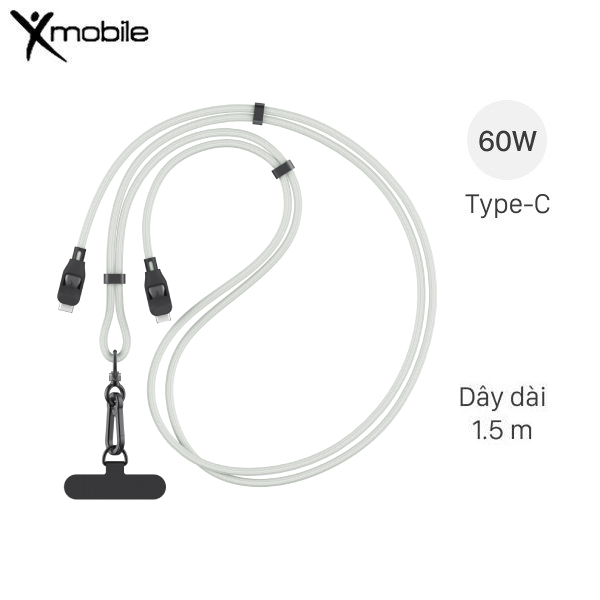 Cáp sạc nhanh đeo chéo 1.5m Xmobile Lanyard DS1703
