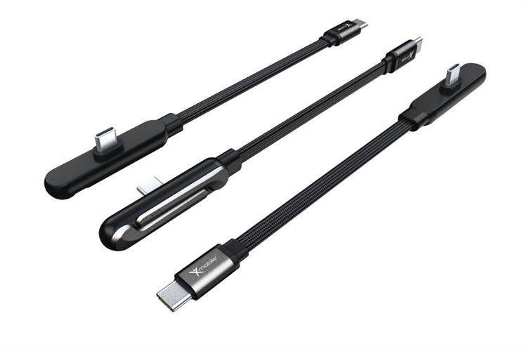 Cáp sạc nhanh giá đỡ điện thoại Type C - Type C 1.5m 240W Xmobile Foldable Stand LCB-SP01 Màu Đen