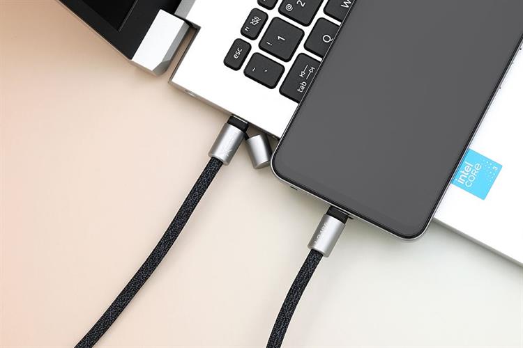 Cáp sạc nhanh đeo chéo Type C - Type C 1.6m Xmobile Lanyard L2485 Màu Xanh Navy