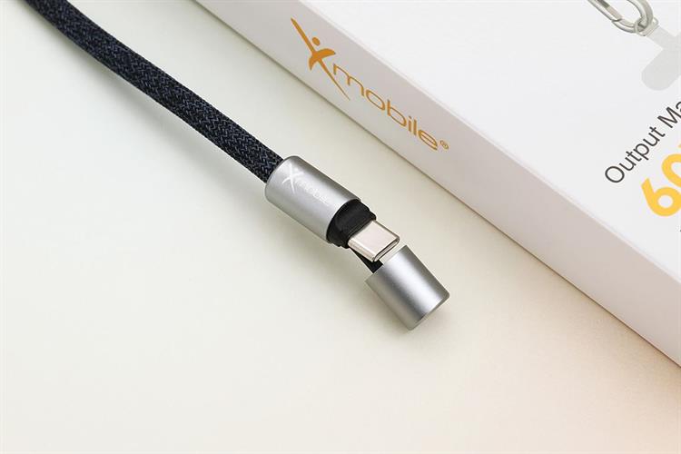 Cáp sạc nhanh đeo chéo Type C - Type C 1.6m Xmobile Lanyard L2485 Màu Xanh Navy