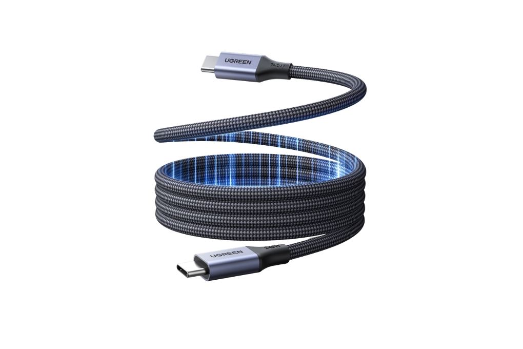 Cáp sạc nhanh Type C - Type C 240W 1m Ugreen Magnetic L537 85973 Màu Xám