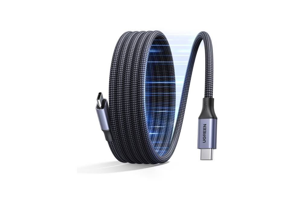 Cáp sạc nhanh Type C - Type C 240W 1m Ugreen Magnetic L537 85973 Màu Xám