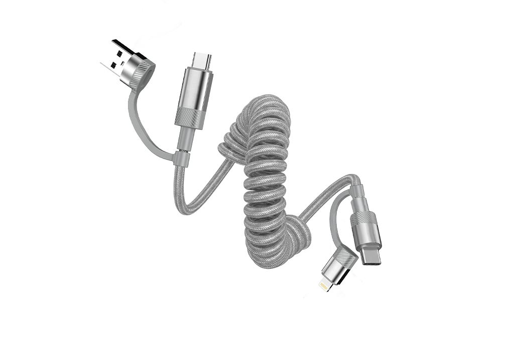 Cáp sạc nhanh lò xo đa năng 4 in 1 Lightning Type C 60W 1.5m Xmobile CS320 - 2