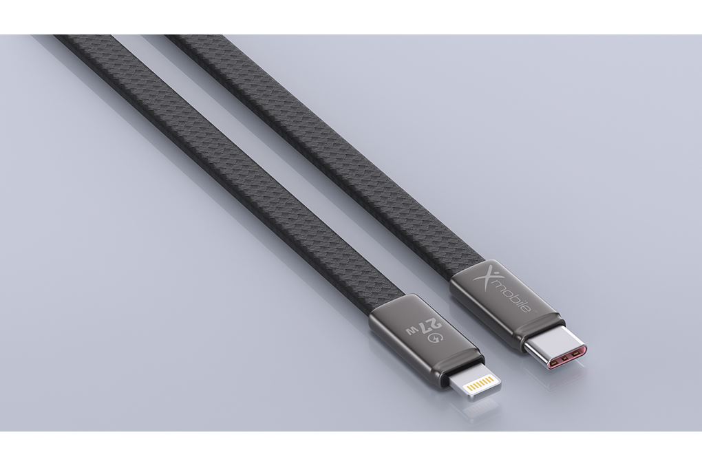 Cáp sạc nhanh Type C - Lightning 27W 1m Xmobile Flat RH-1211 Màu Đen