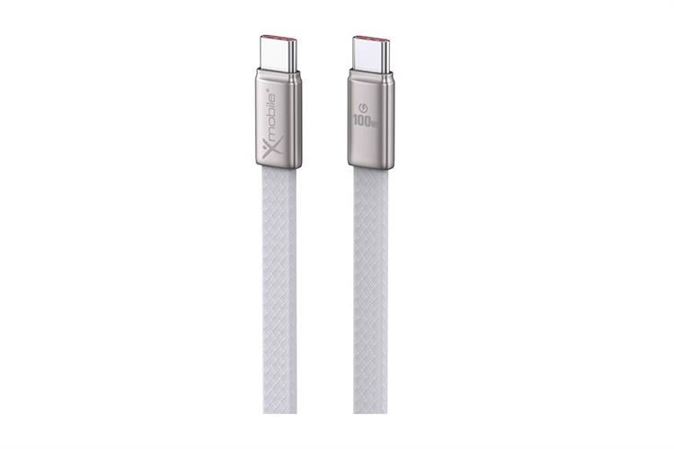 Cáp sạc nhanh Type C - Type C 100W 1m Xmobile Flat RH-1211 Màu Xám