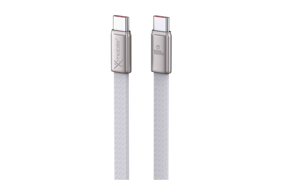 Cáp sạc nhanh Type C - Type C 100W 1m Xmobile Flat RH-1211 Màu Xám
